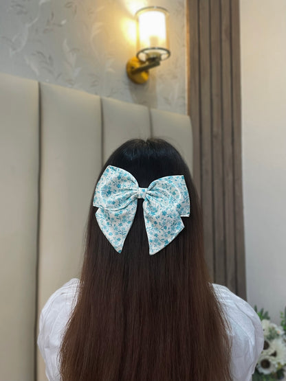 Green Floral Sailor Bow