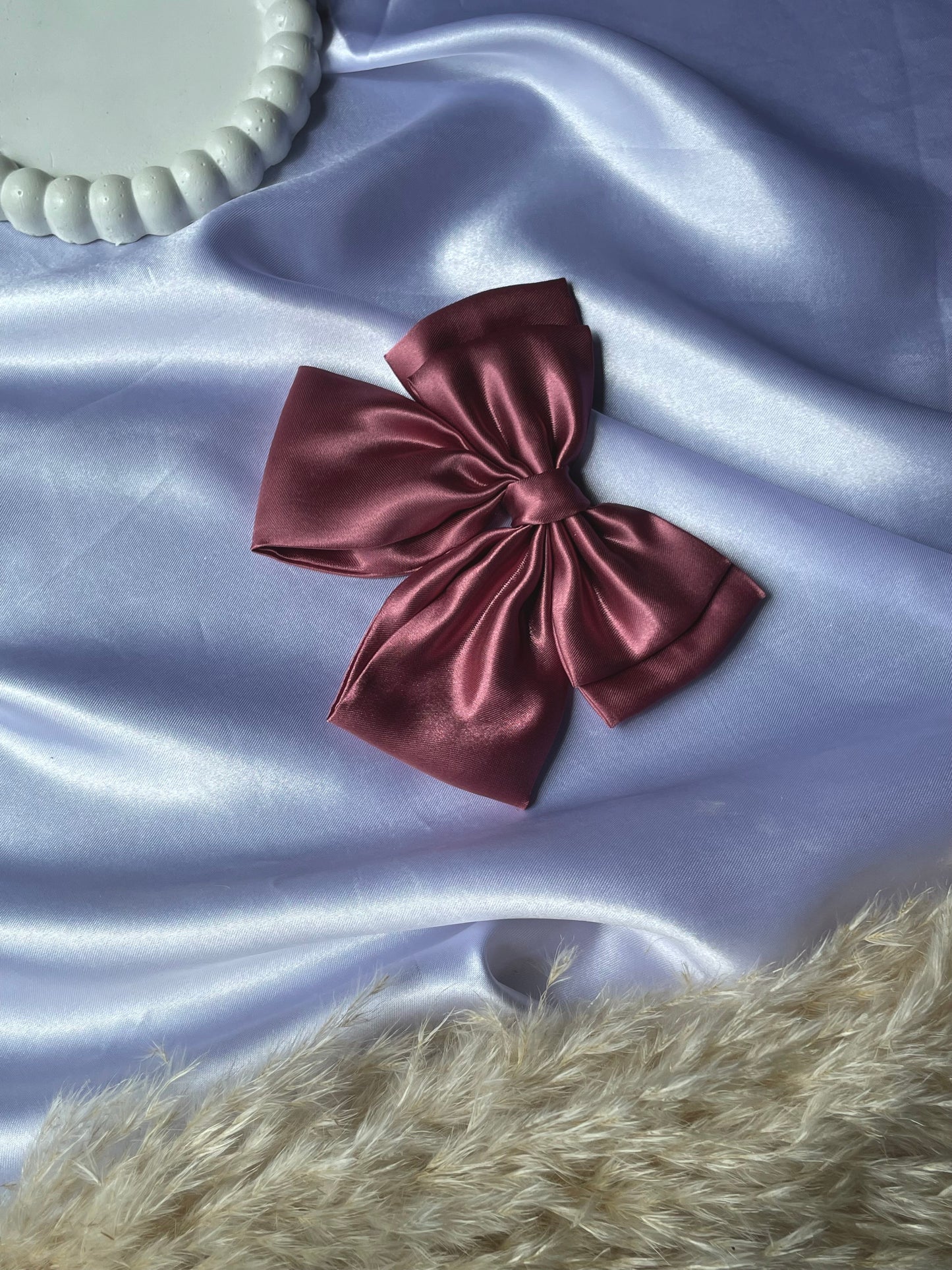 Pink Pleat Bow