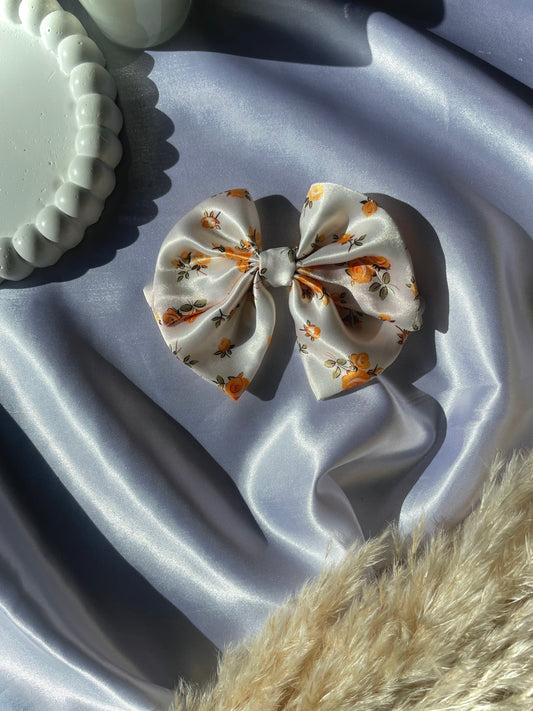 Yellow Floral Classic Bow