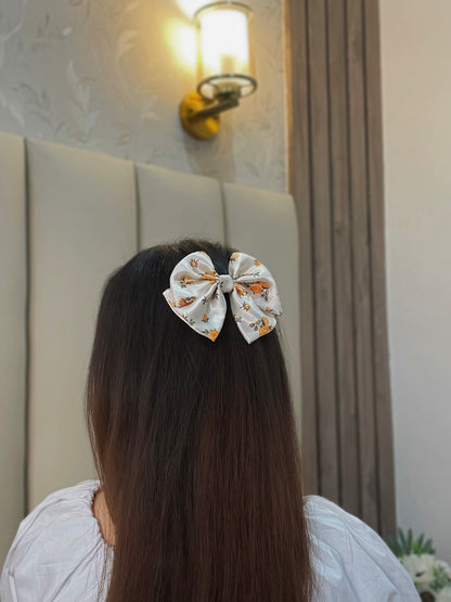 Yellow Floral Classic Bow
