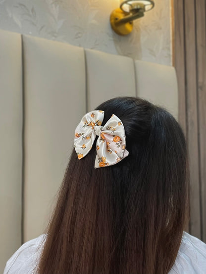 Yellow Floral Classic Bow