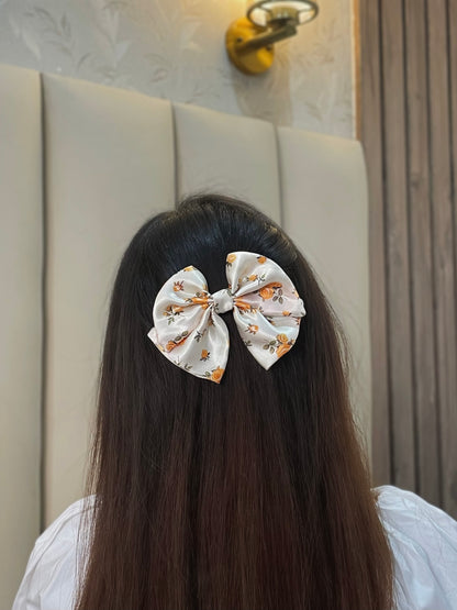 Yellow Floral Classic Bow